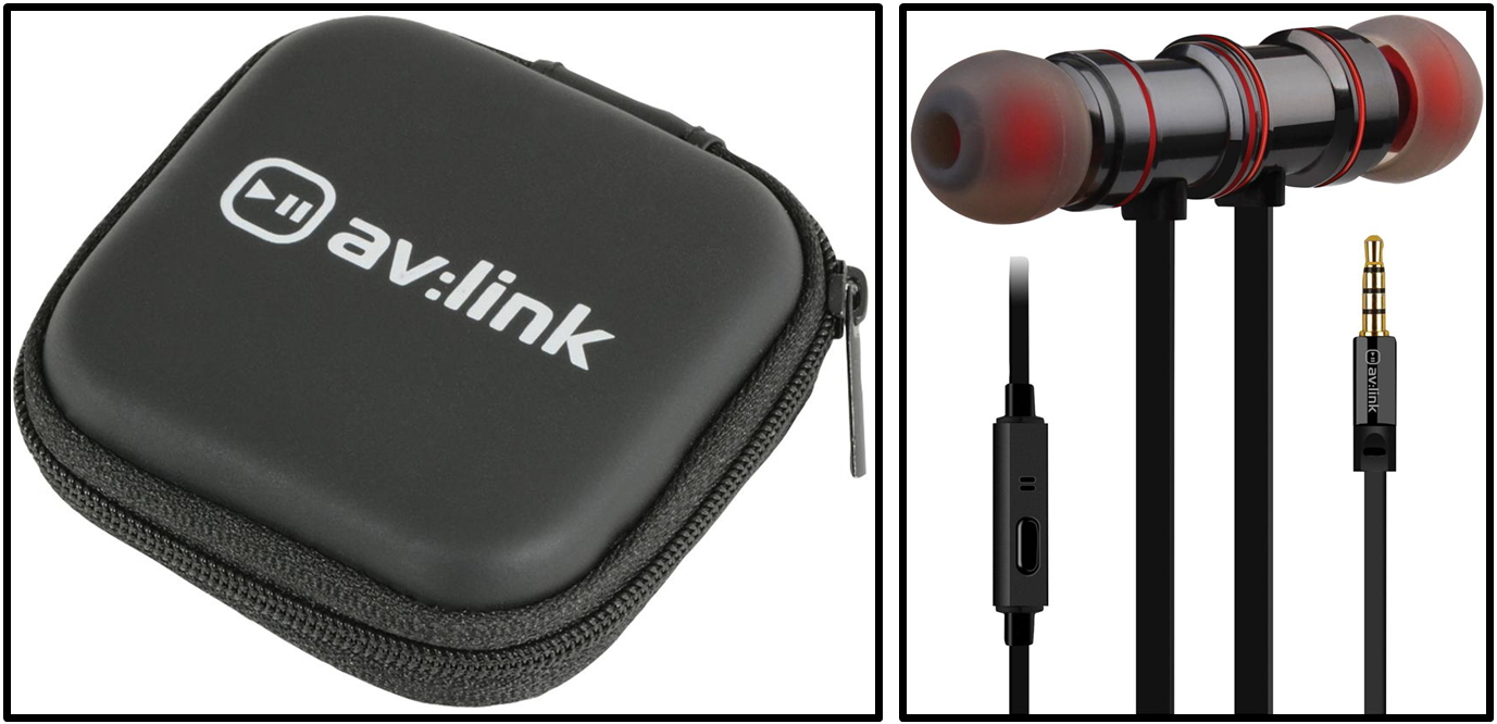 אוזניות סיליקון עם דיבורית AV LINK EMHF1-BLK